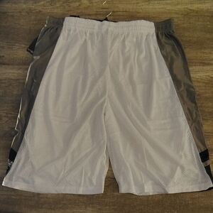 Men's White and Gray Athletic‎ Shorts